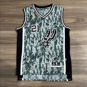 Tim Duncan camo Spurs basketball jersey